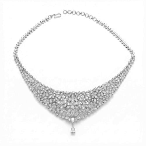 عقد الماس ذهب ابيض عيار18