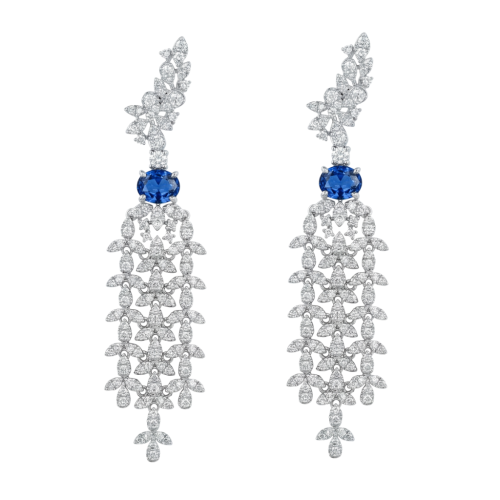 حلق الماس ذهب ابيض عيار18