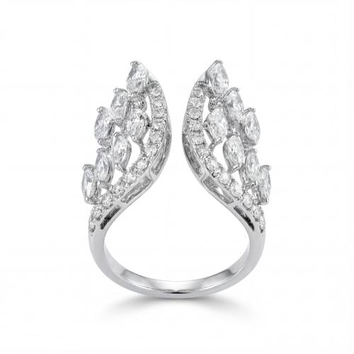 خاتم ذهب ابيض والماس عيار18