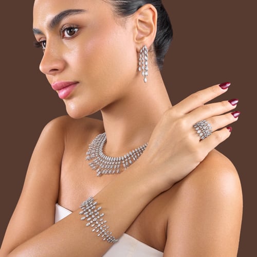 خاتم الماس ذهب ابيض عيار18