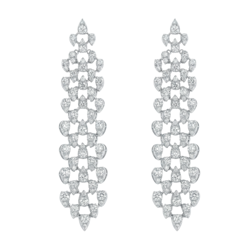 حلق الماس ذهب ابيض عيار18