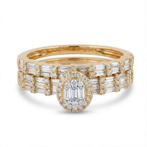 خاتم توينز الماس ذهب اصفر عيار18