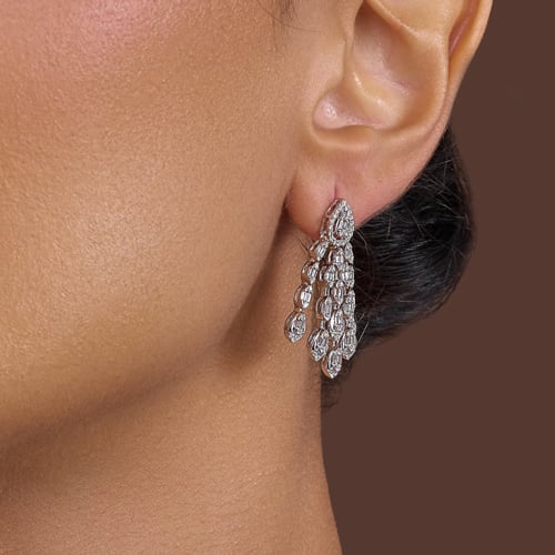 حلق الماس ذهب ابيض عيار18