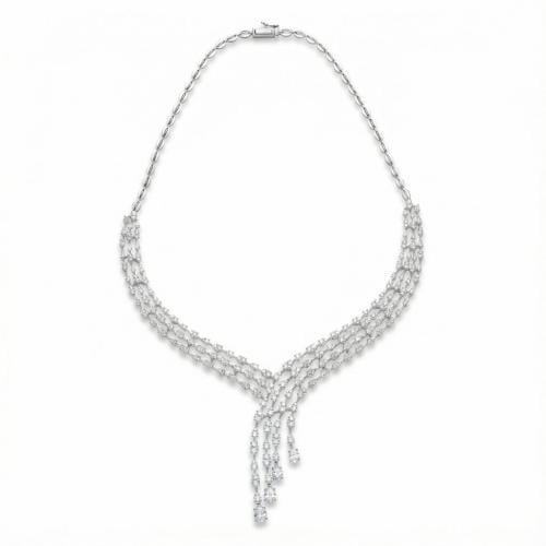 عقد الماس ذهب ابيض عيار18