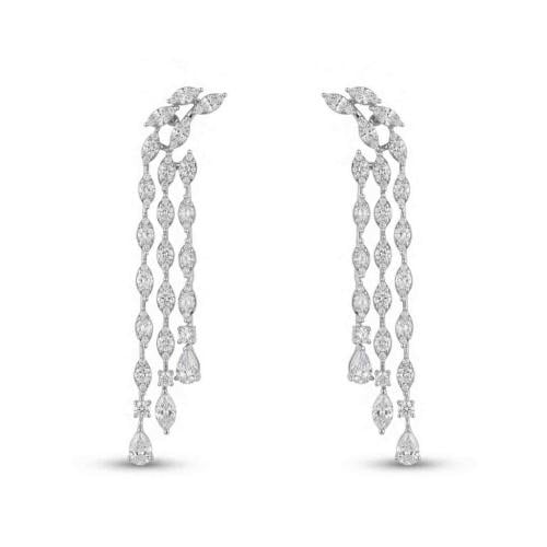 حلق الماس ذهب ابيض عيار18