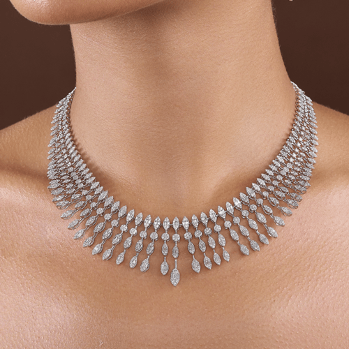 طقم ذهب ابيض و الماس عيار18