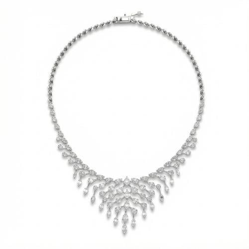 عقد الماس ذهب ابيض عيار18