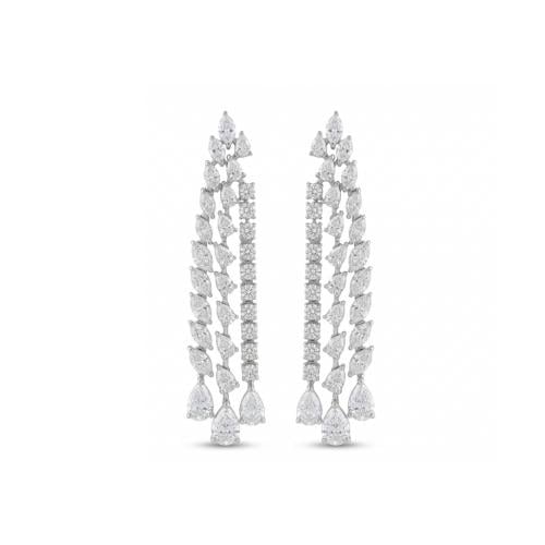 حلق الماس ذهب ابيض عيار18