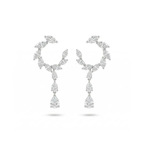 حلق الماس ذهب ابيض عيار18