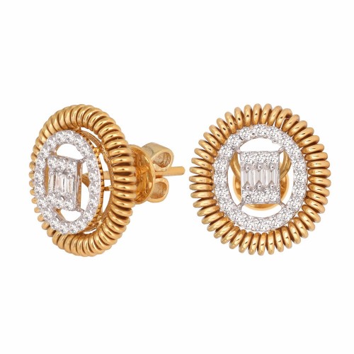 حلق ذهب اصفر والماس