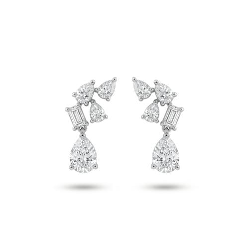 حلق الماس ذهب ابيض عيار18