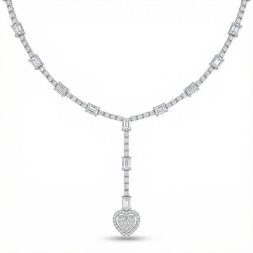 عقد الماس ذهب ابيض عيار18