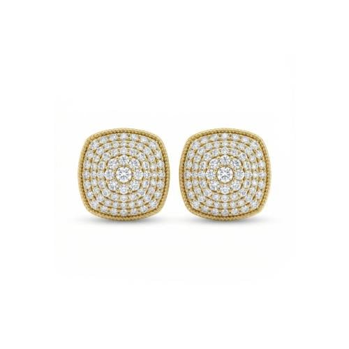 حلق ذهب اصفر والماسعيار18