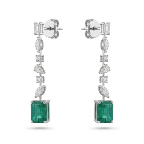 نص طقم ذهب ابيض والماس عيار18