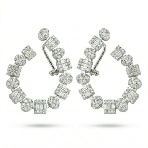 حلق ذهب ابيض والماس