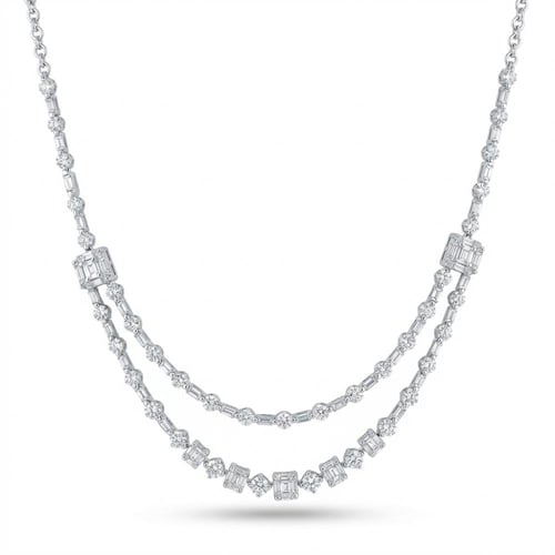 طقم ذهب ابيض والماس عيار18