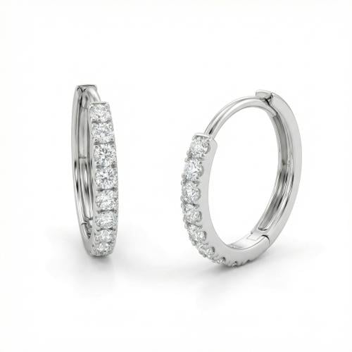 حلق الماس ذهب ابيض عيار18