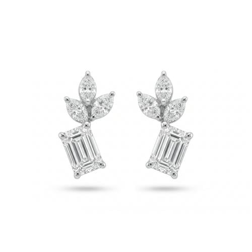 حلق الماس ذهب ابيض عيار18