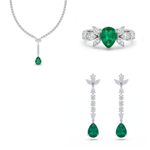 نص طقم ذهب ابيض والماس عيار18