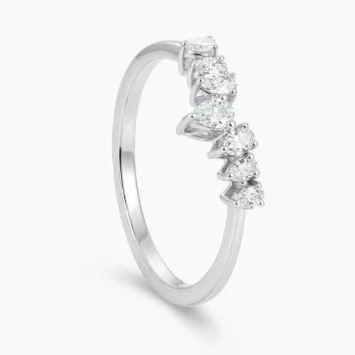 خاتم الماس ذهب ابيض عيار18