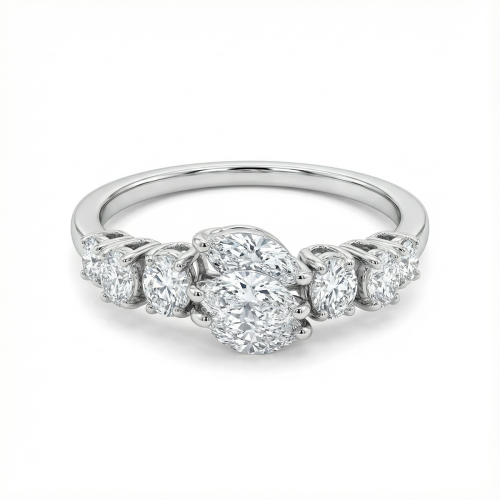 خاتم الماس ذهب ابيض عيار18