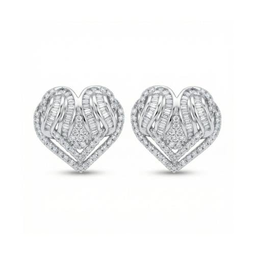 حلق الماس ذهب ابيض عيار18