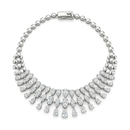 طقم ذهب ابيض والماس عيار18