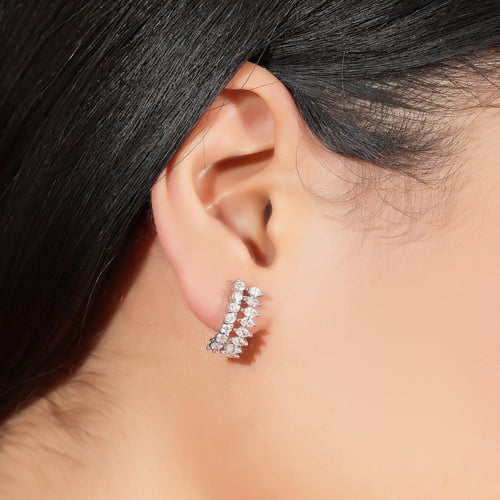 حلق ذهب ابيض والماس