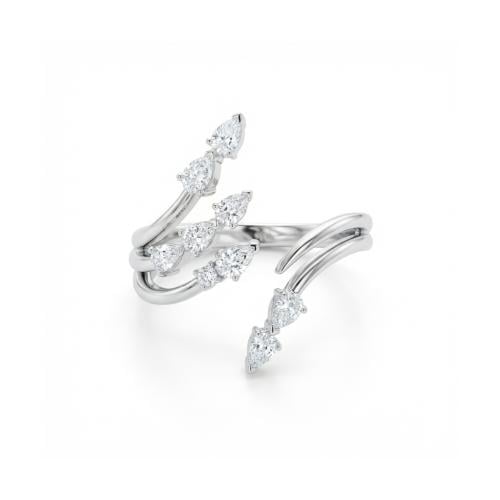 خاتم الماس ذهب ابيض عيار18