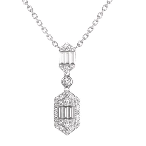 عقد ذهب ابيض والماس