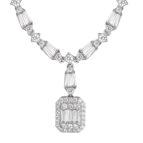 عقد ذهب ابيض والماس