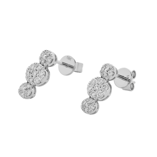 حلق الماس ذهب ابيض عيار18