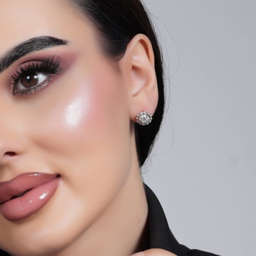 حلق ذهب ابيض والماس