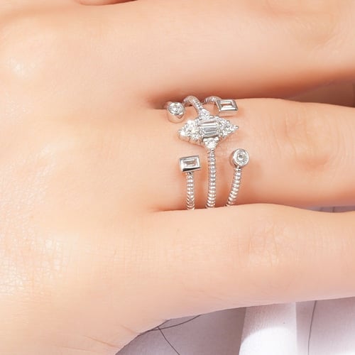 خاتم ذهب أبيض والماس