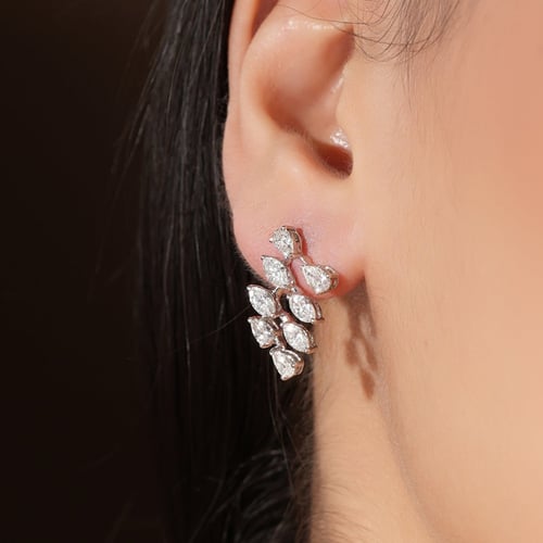 حلق ذهب ابيض والماس