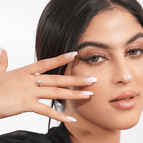 خاتم ذهب ابيض والماس