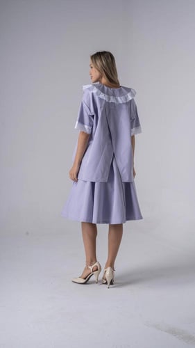 طقم من قطعتين من خامة تفته الكوري المطفي بتصميم وا...