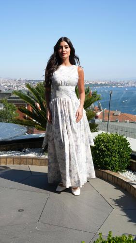 فستان طويل من خامة القطن الكوري قابل للتصغير و الت...