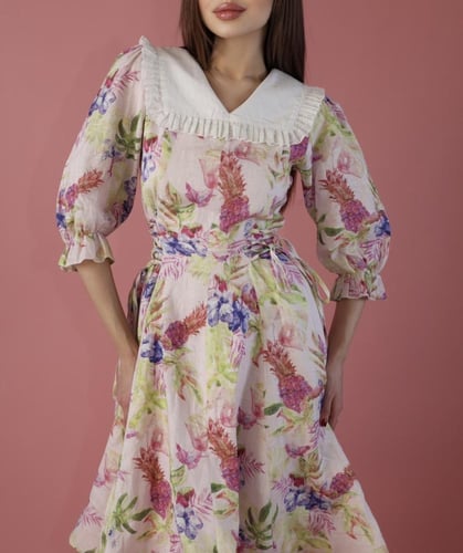 فستان سقنتشر مس مندوزا مريح جدا بابه ناعمة ورباطين...