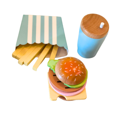 وجبة البرجر والبطاطس