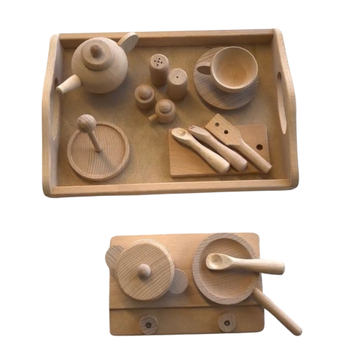 مجموعة المطبخ الخشبية ٢٤ قطعة