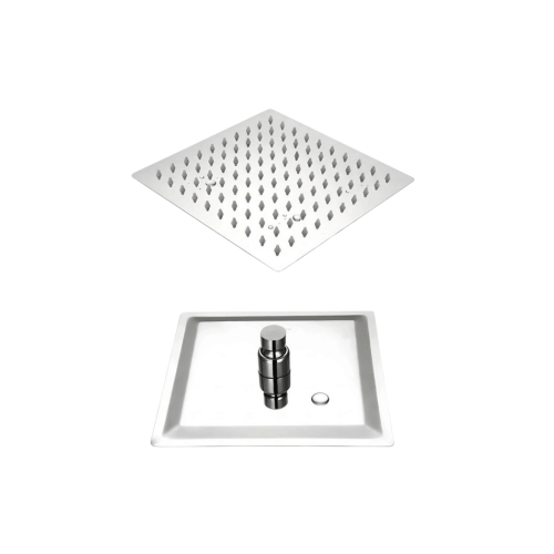 طاسة دش مربع مقاس 20×20 سم كروم