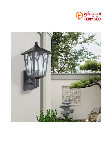 فانوس جداري خارجي أسود – تصميم أنيق بثلاث لمبات وق...