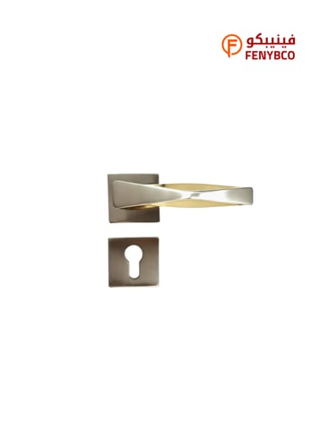 مقبض باب مفصول KR-2040 فضي مطفي وذهبي ألمنيوم – مق...