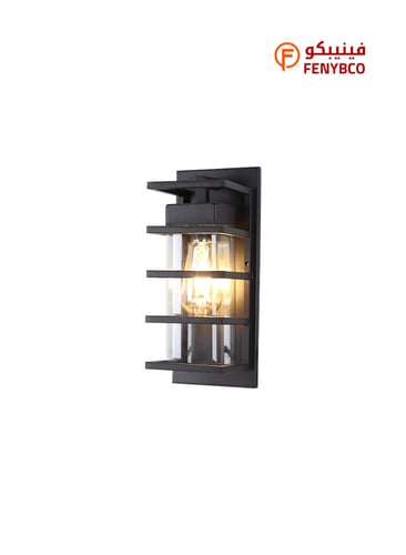 كشاف بوابة خارجي أسود – تركيب حائط | قاعدة E27 مقا...