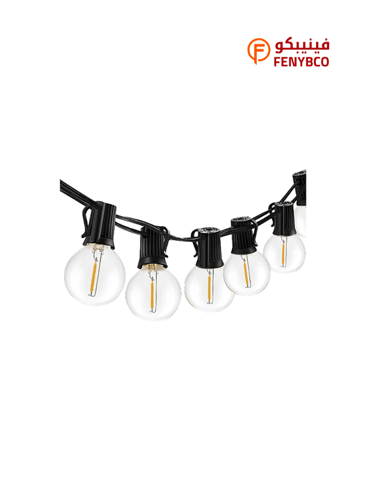 إضاءة عقد اسود مع لمباتها E12 طول 22 متر و عدد 75...