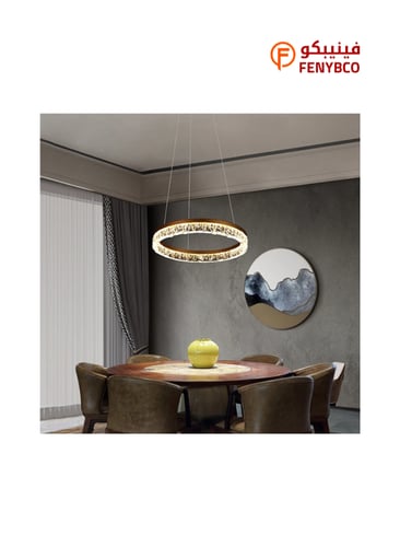 ثريا علاقي مودرن ذهبي لون الانارة 3اضاءات 30 واط