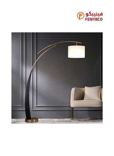 أباجورة أرضية مودرن – اللون الأسود، ارتفاع 180 سم