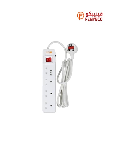 توصيلة 4 مداخل افياش طول السلك 5 متر لون الغطاء اب...