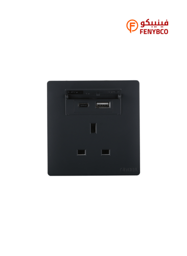 فيش ثلاثي مع منفذ يو اس بي USB مع تايب سي TYPE-C ل...